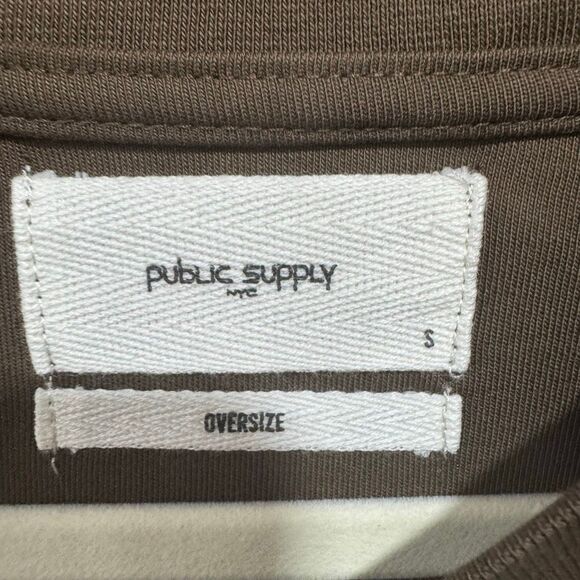 Public Supply Men’s Oversized Fit Tee Chocolate Brown - Picture 3 of 6